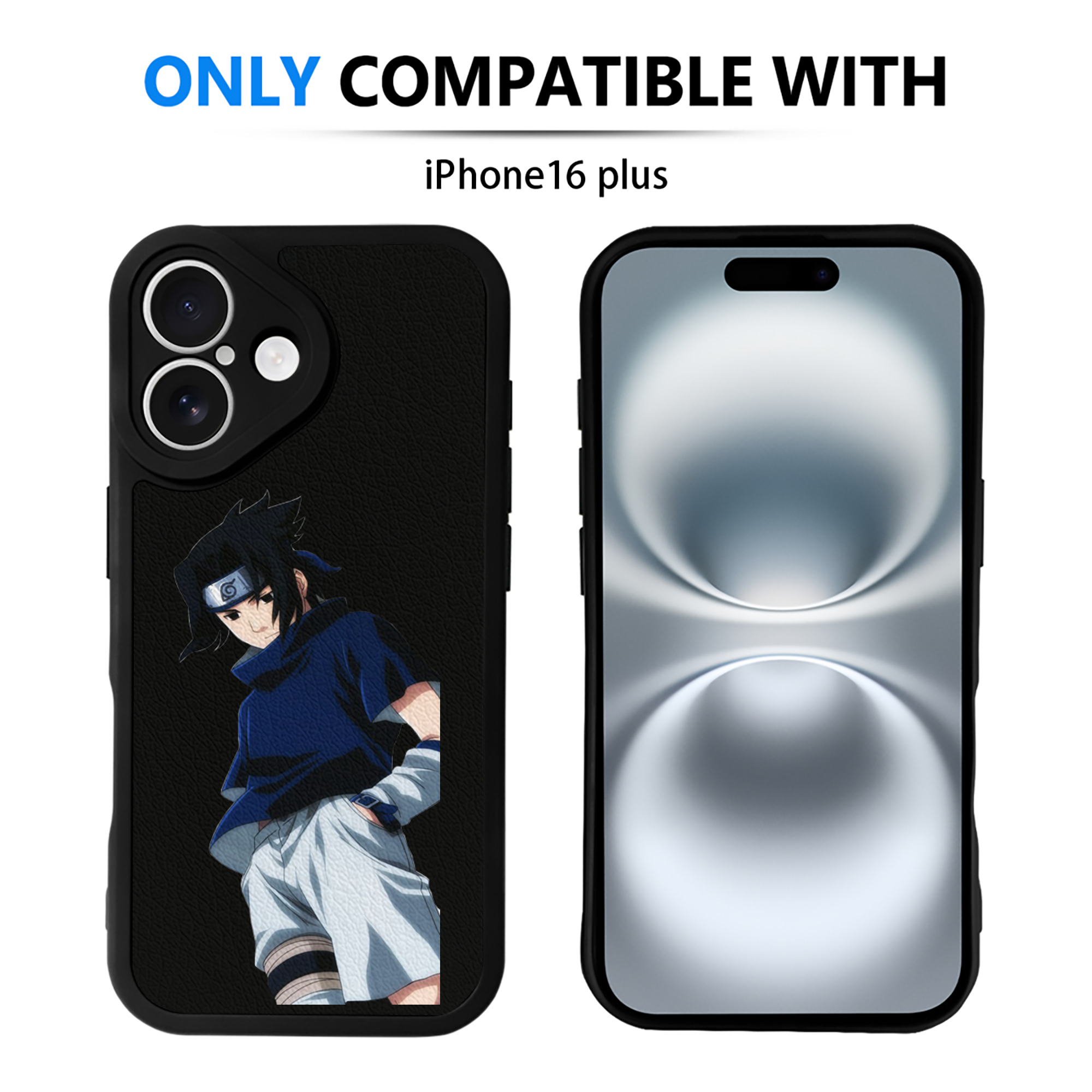 （画像用） NARUTO -ナルト- うちは サスケ Uchiha Sasuke 【iPhone 16シリーズ対応】シリコンスマホケース（レザー調） 材質：シリコン